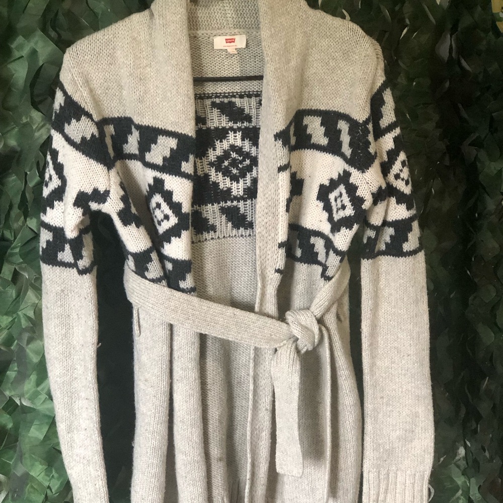 Levi's Tan and Black Patterned Cardigan